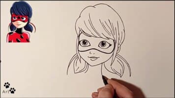 آموزش کشیدن نقاشی دختر کفشدوزکی